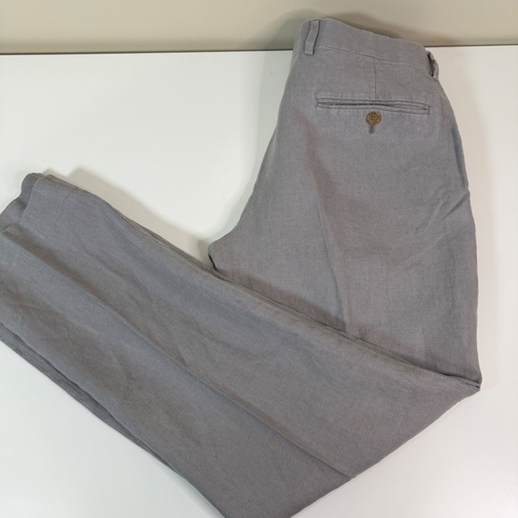 J.Crew Ludlow Classic Baird McNutt Irish Linen Pants Grey Mens 32x32 Dress Work - Picture 5 of 9